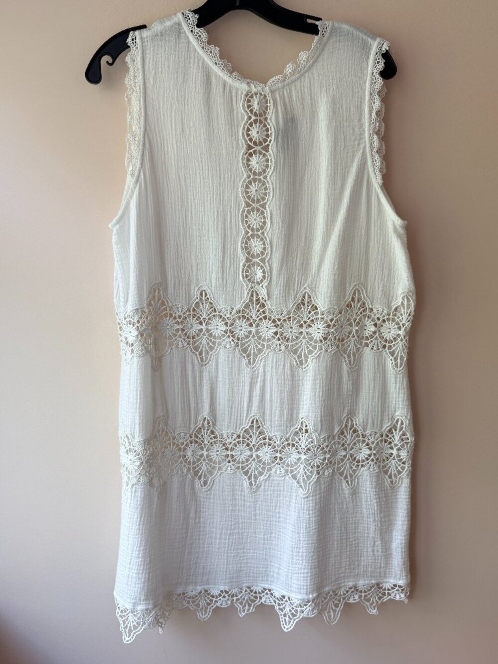 ME+EM 2-Way Short Beach Dress Cover-Up, Crochet Lace, Cream